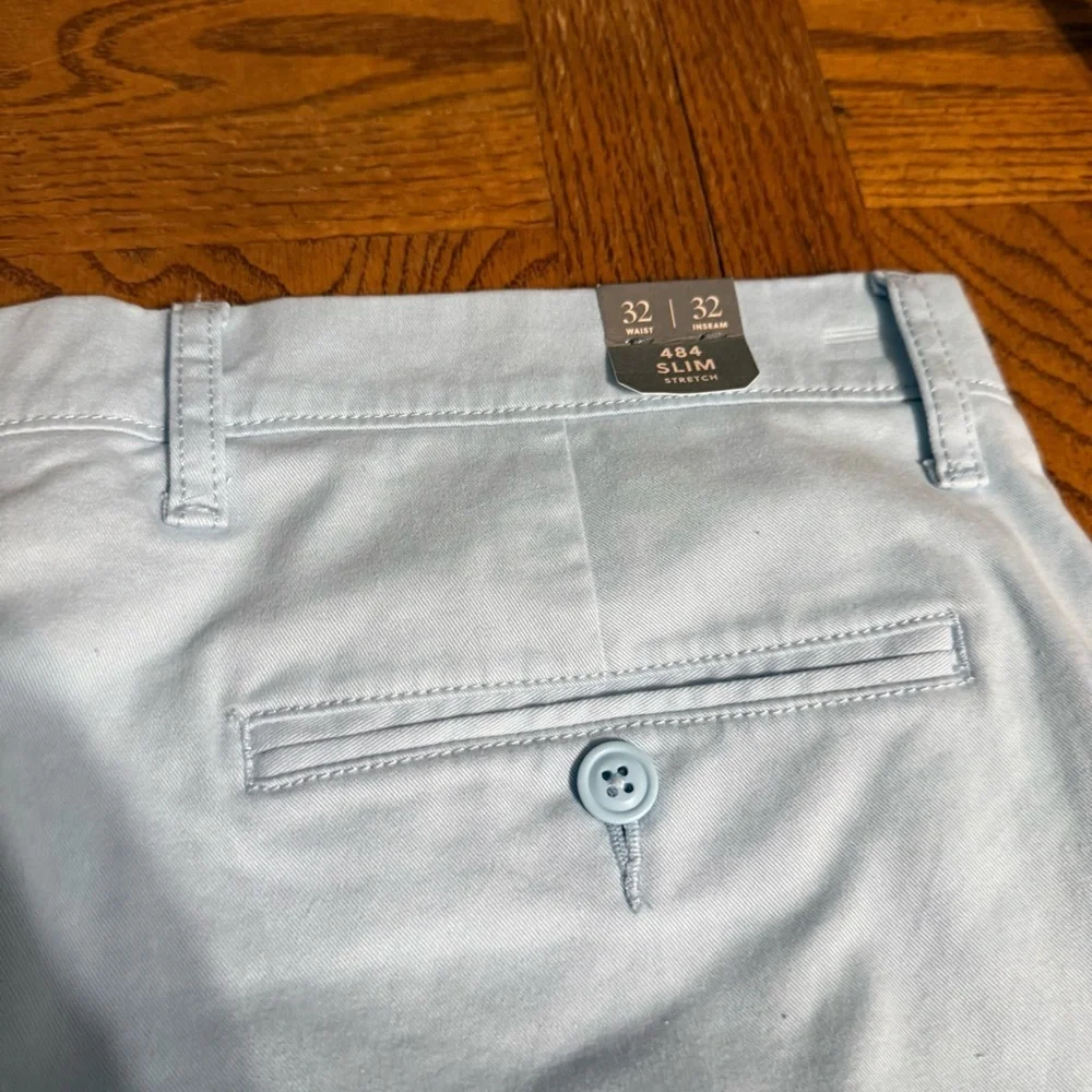 J. Crew NWT 484 Slim Fit Stretch Chino Flat Front Pants in Light Blue 32x32